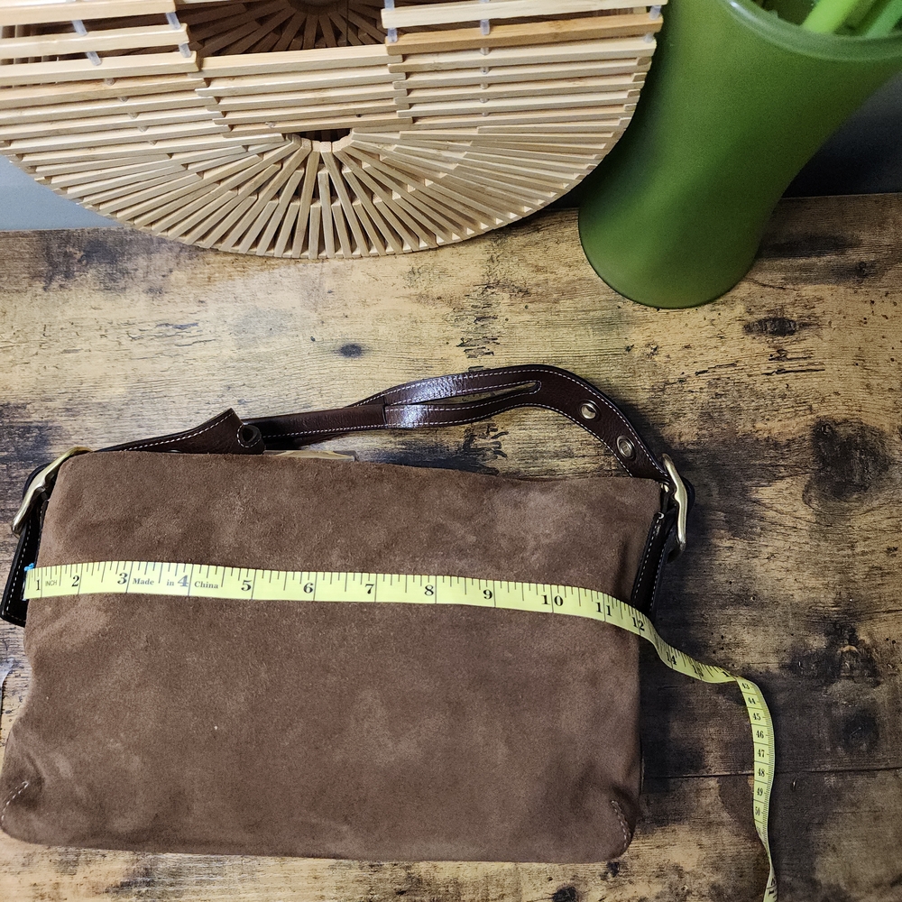 Coach Brown Suede Bag with Gold Detail-Vintage - Picture 11 of 14